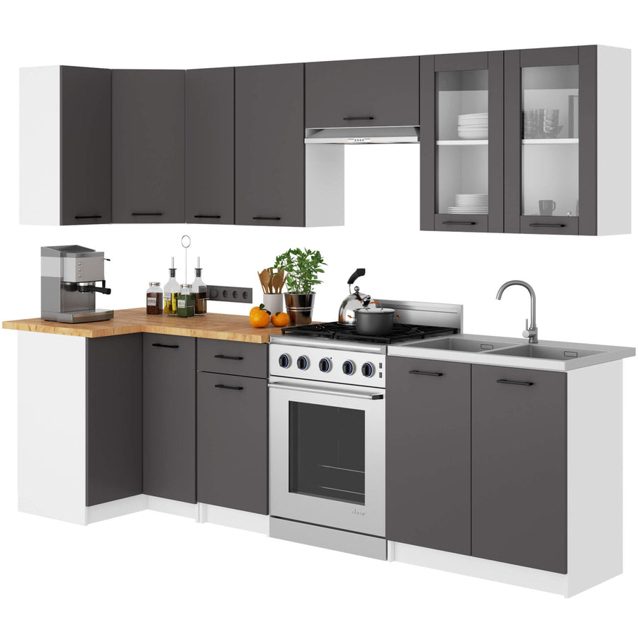 Hängeschrank Vitrine W80 – OLIWIA – Elegante Glaslösung für moderne Küchenräume