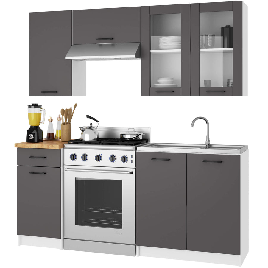 Hängeschrank Vitrine W80 – OLIWIA – Elegante Glaslösung für moderne Küchenräume