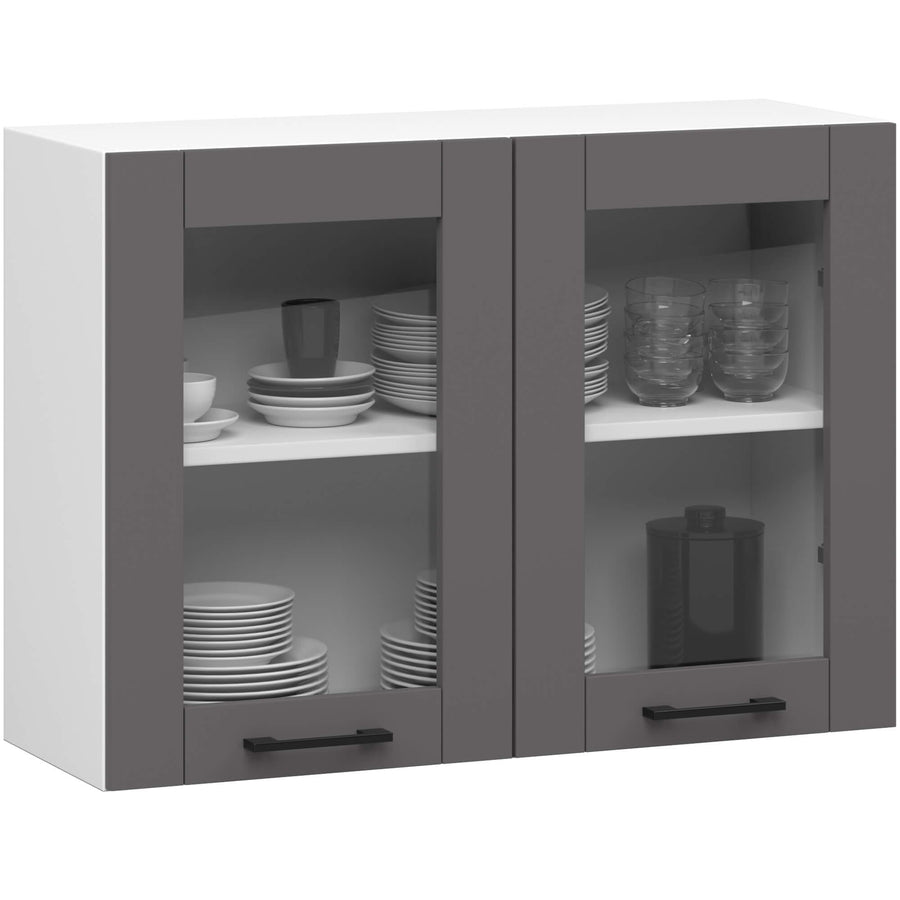 Hängeschrank Vitrine W80 – OLIWIA – Elegante Glasfront für stilvolle Küchenräume