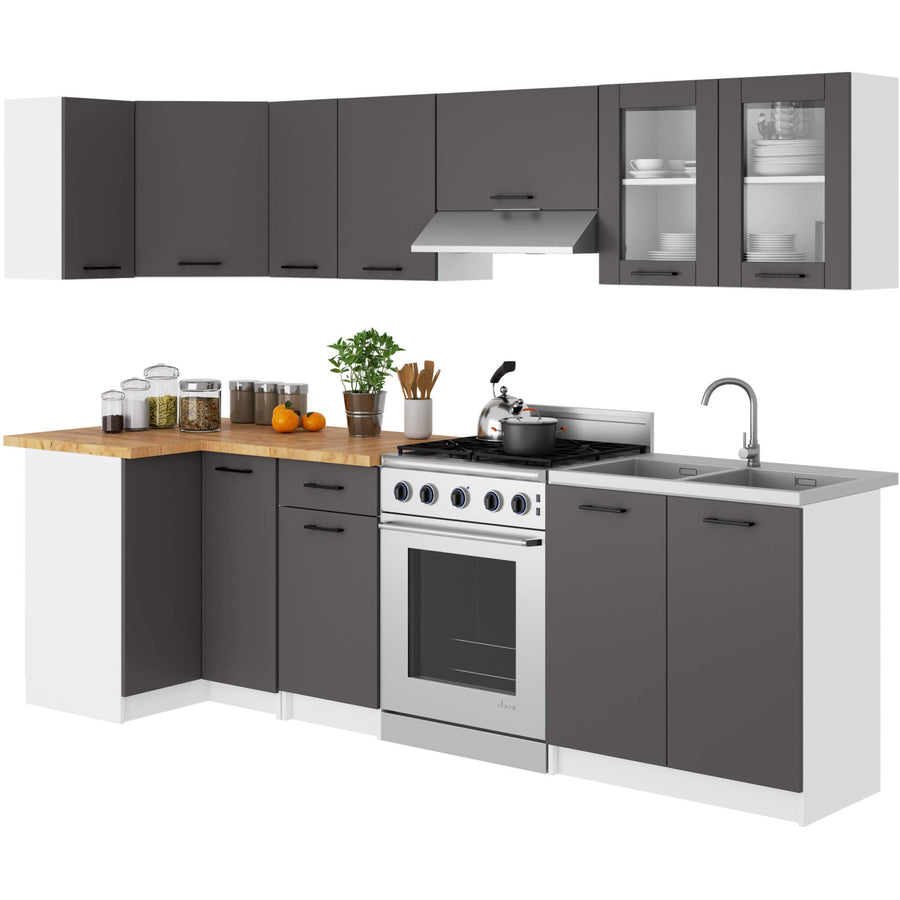 Hängeschrank Vitrine W80 – OLIWIA – Elegante Glasfront für stilvolle Küchenräume