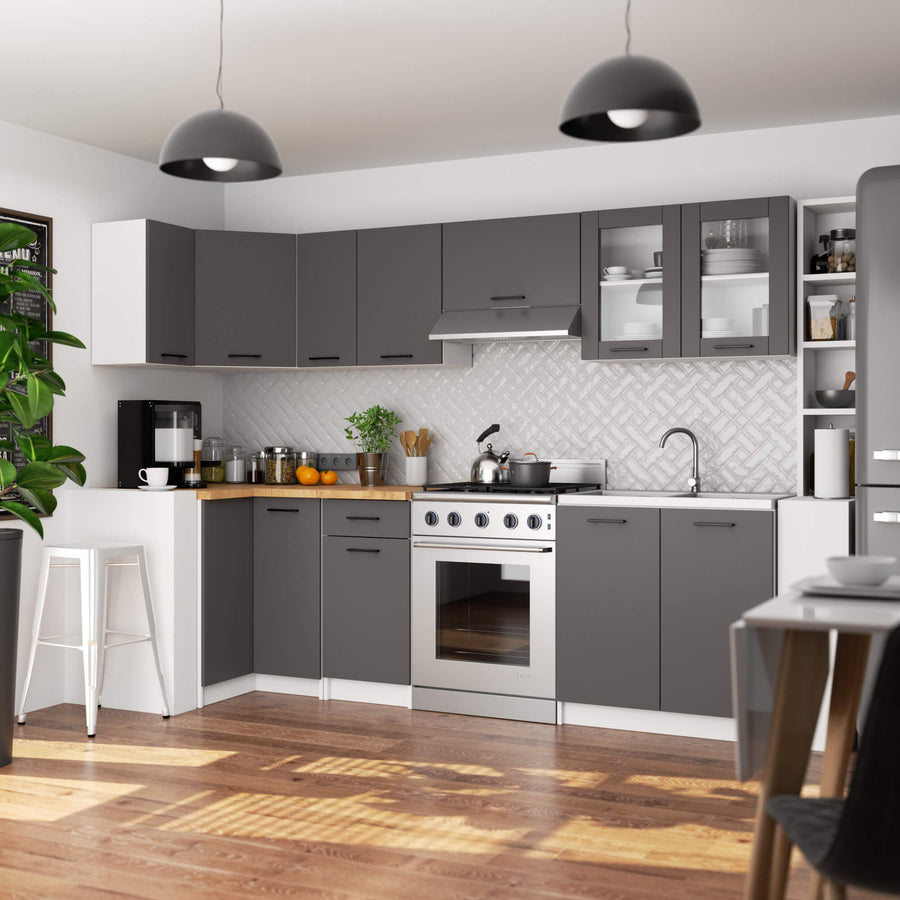 Hängeschrank Vitrine W80 – OLIWIA – Elegante Glasfront für stilvolle Küchenräume