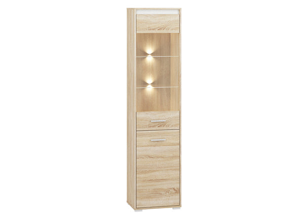 AVO 05 Vitrine – 200 cm – Moderner Vitrinenschrank mit Holzoptik