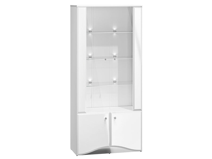 Vitrine – GLAMOUR 01 – Moderne Glasvitrine mit Hochglanzfront