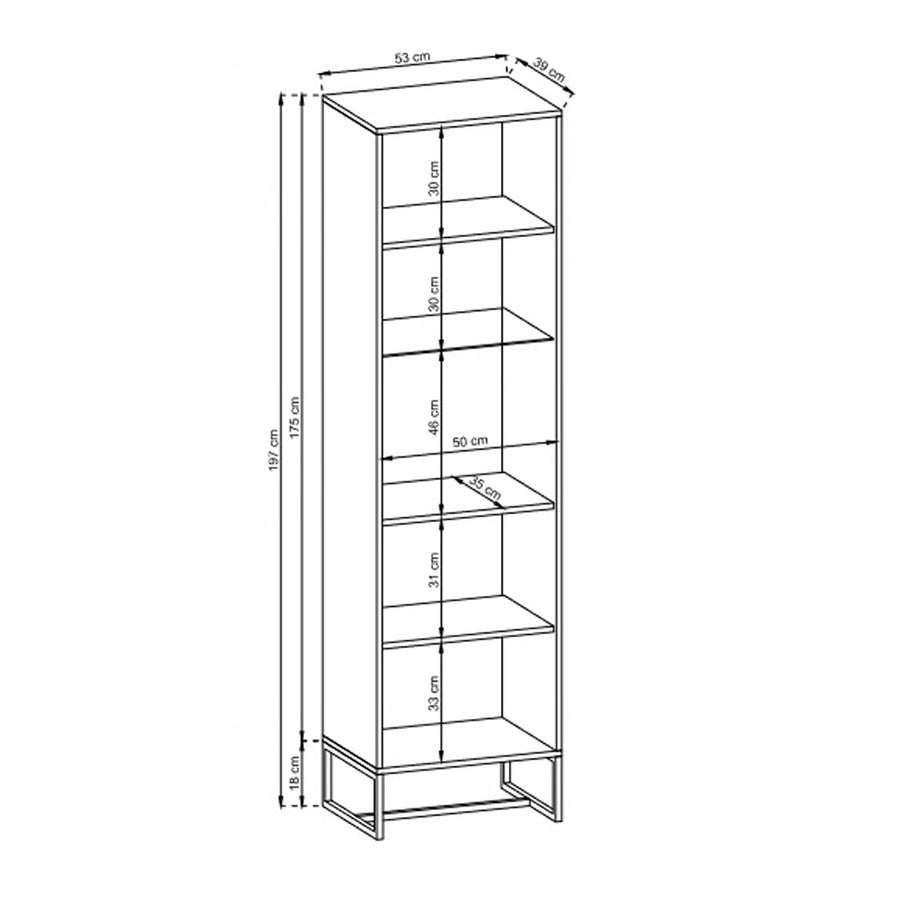 Vitrine – AMBER – moderne Standvitrine mit Holzoptik