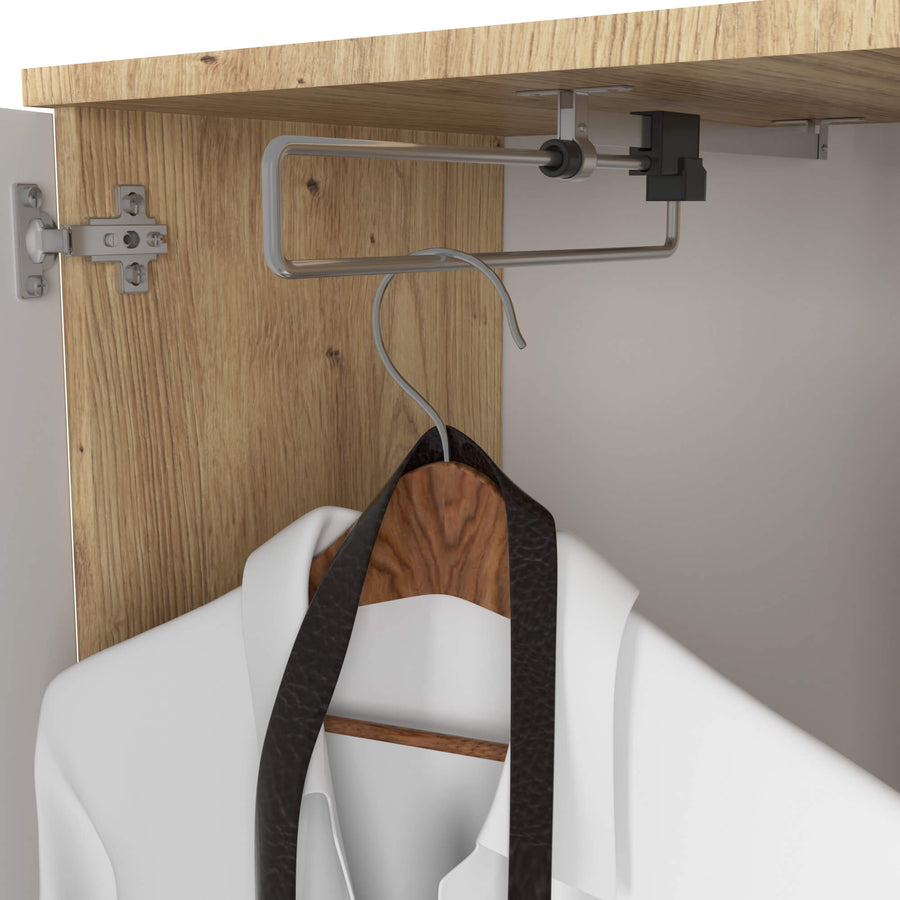 Garderobe – ENTRO – Garderobenschrank mit Spiegel, 3 Türen und Schublade