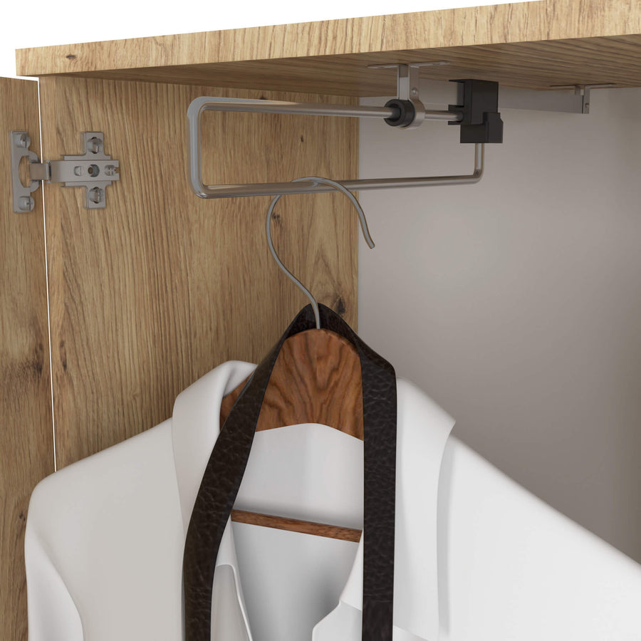 Garderobe – ENTRO – Garderobenschrank mit Spiegel, 3 Türen und Schublade
