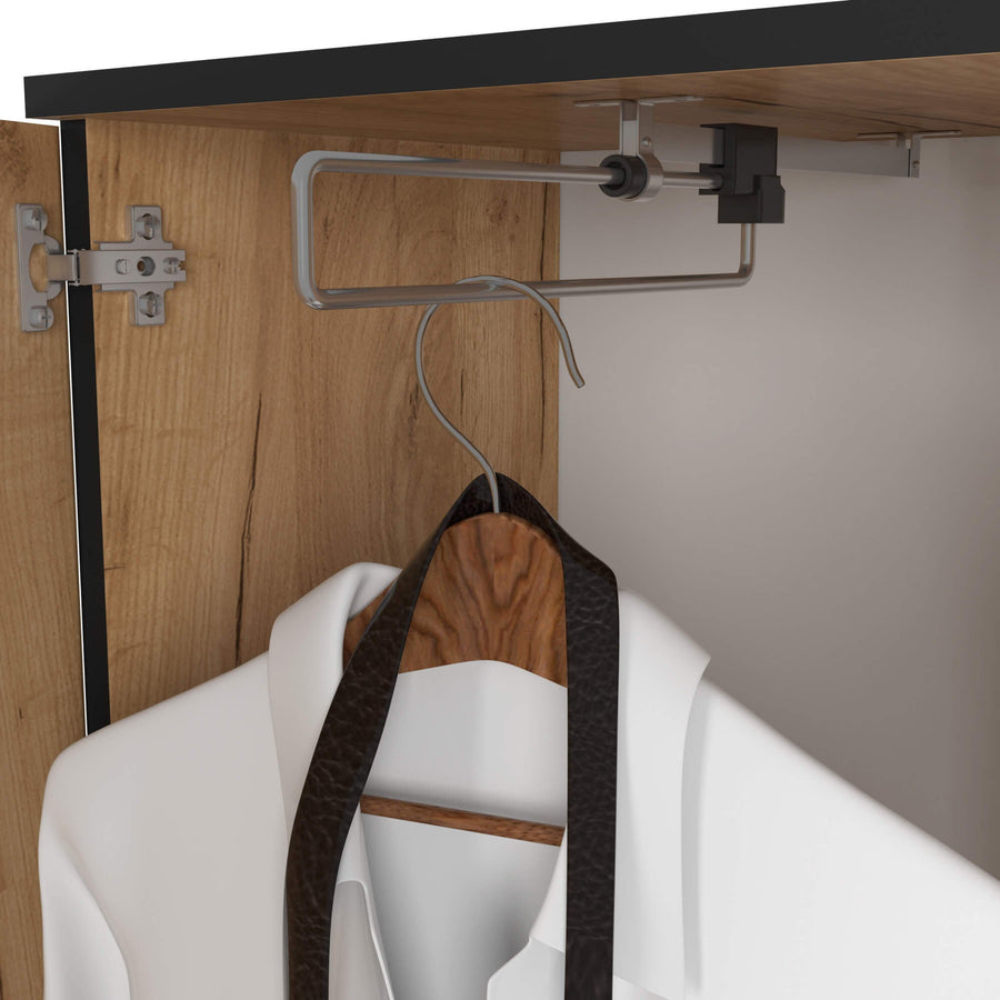 Garderobe – ENTRO – Garderobenschrank mit Spiegel, 3 Türen und Schublade