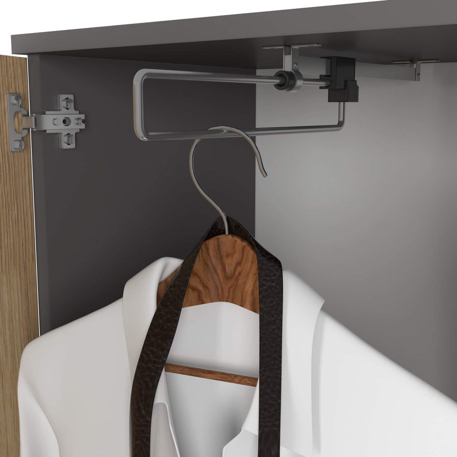 Garderobe – ENTRO – Garderobenschrank mit Spiegel, 3 Türen und Schublade