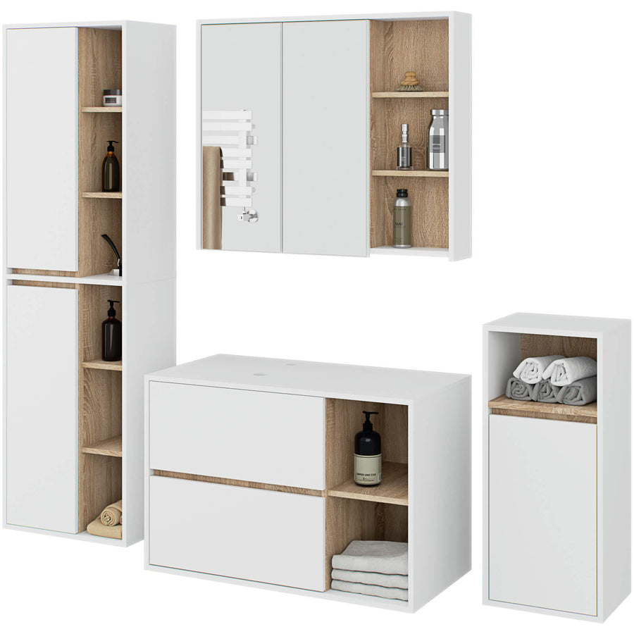 Badezimmer Set – 4 Teile – VAMI – Modernes Hängeset mit stilvollem Stauraum