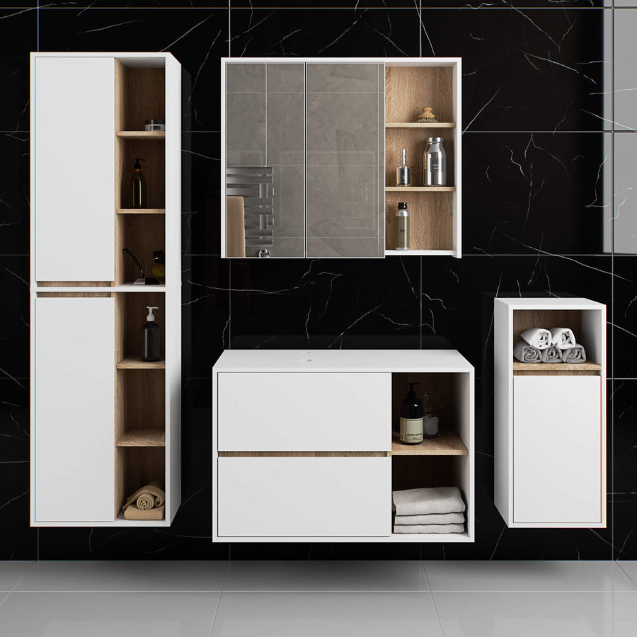 Badezimmer Set – 4 Teile – VAMI – Modernes Hängeset mit stilvollem Stauraum