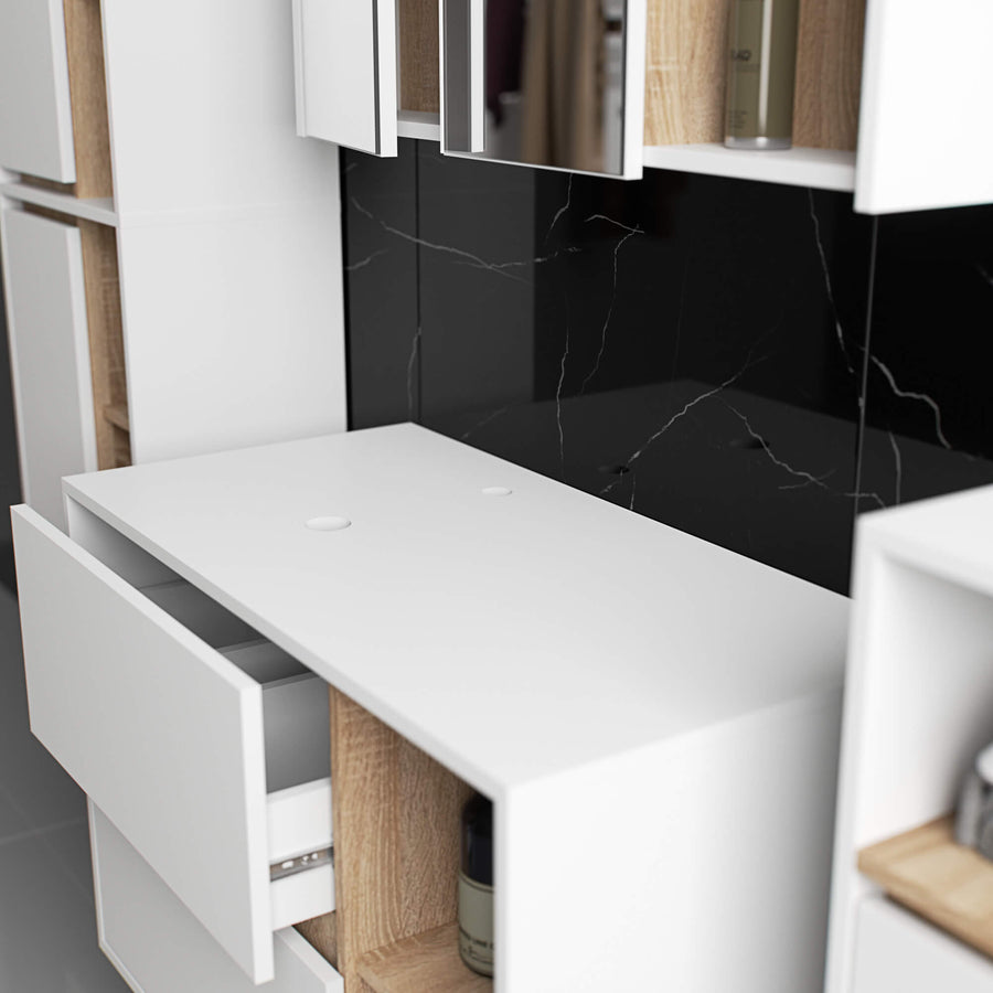 Badezimmer Set – 4 Teile – VAMI – Modernes Hängeset mit stilvollem Stauraum