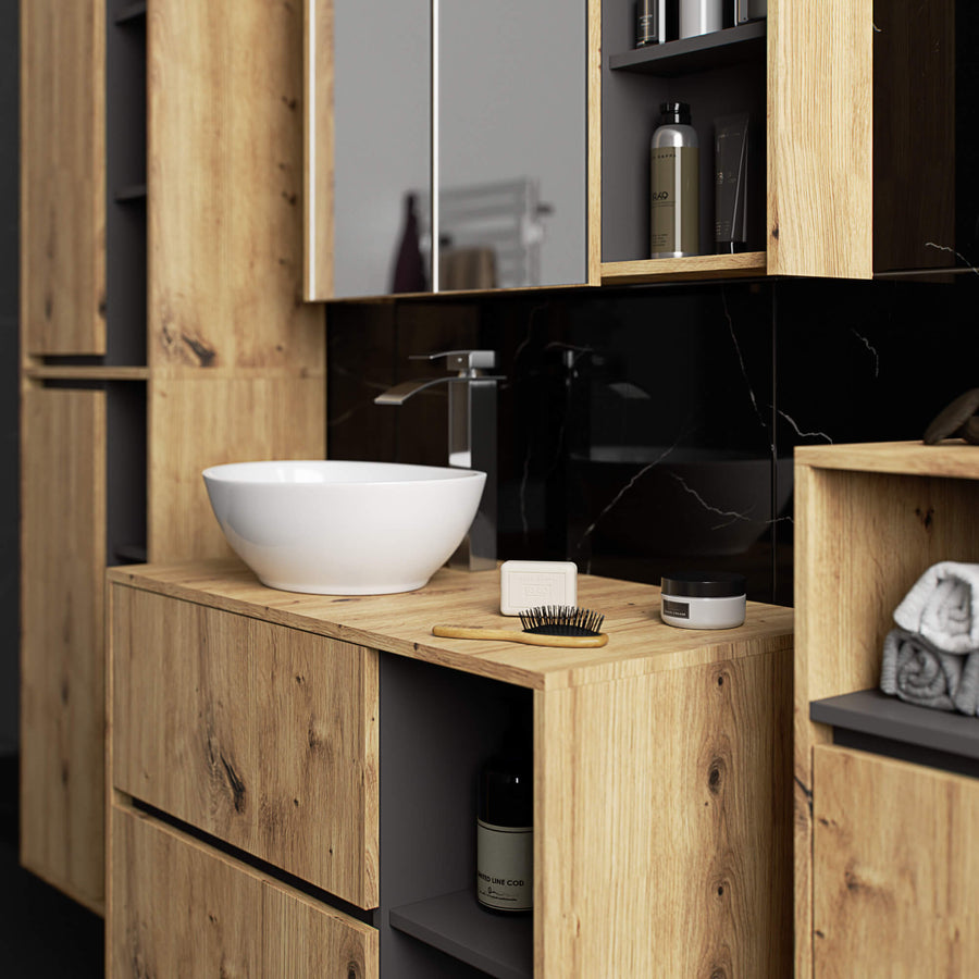 Badezimmer Set – 4 Teile – VAMI – Modernes Hängeset mit stilvollem Stauraum