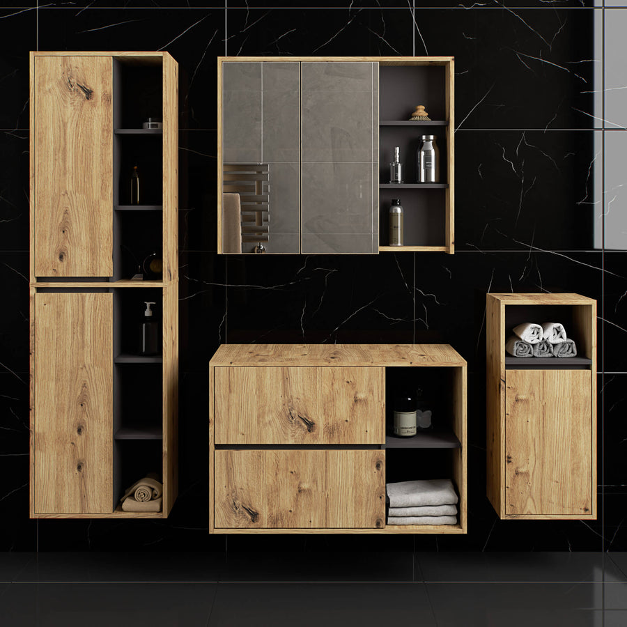 Badezimmer Set – 4 Teile – VAMI – Modernes Hängeset mit stilvollem Stauraum