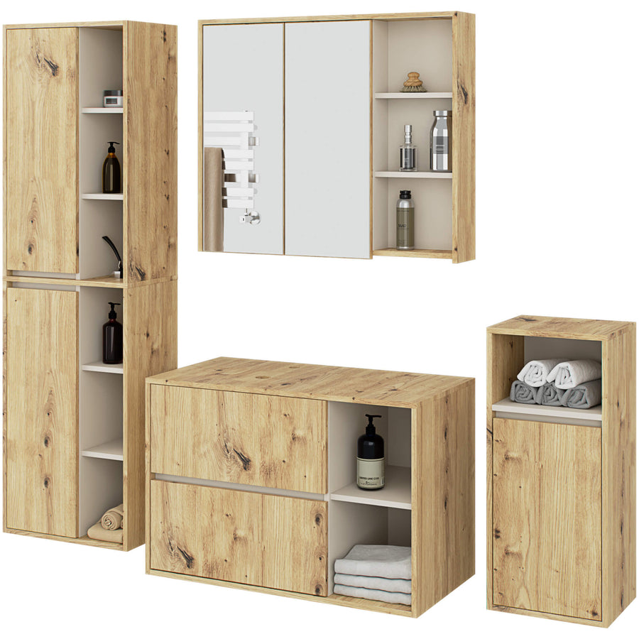 Badezimmer Set – 4 Teile – VAMI – Modernes Hängeset mit stilvollem Stauraum