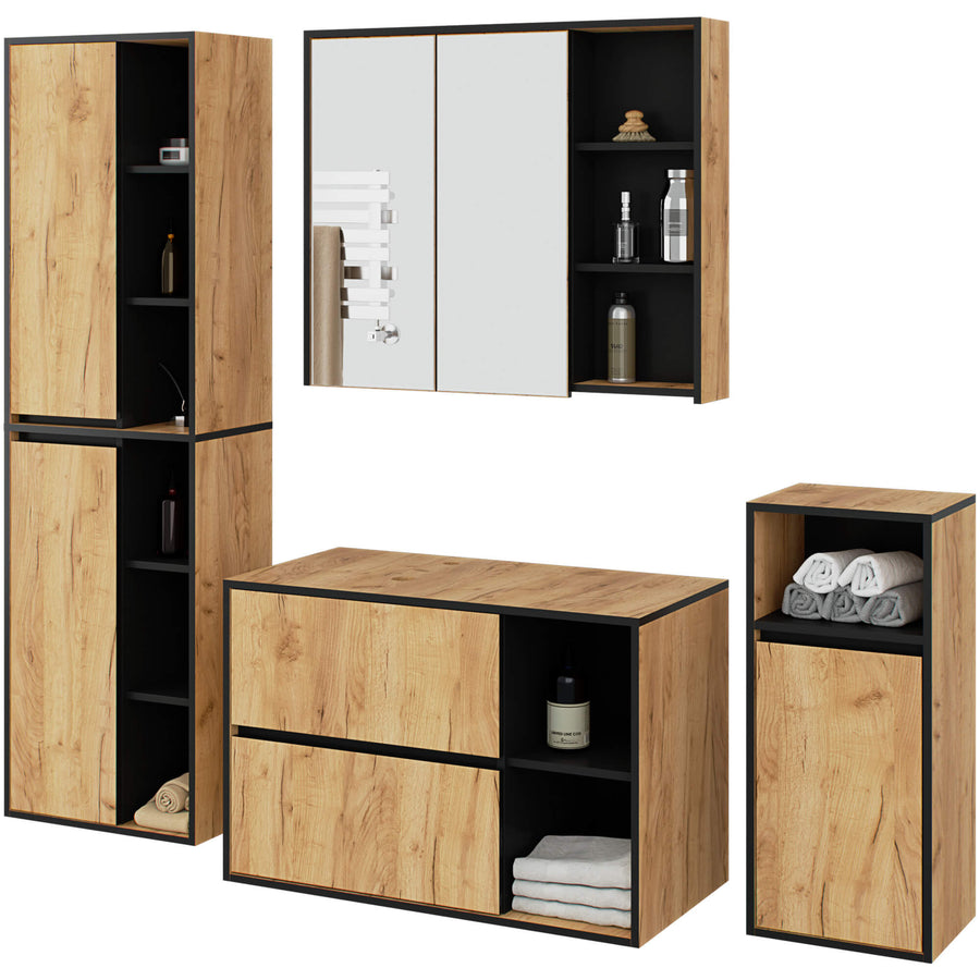Badezimmer Set – 4 Teile – VAMI – Modernes Hängeset mit stilvollem Stauraum