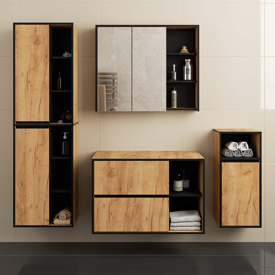 Badezimmer Set – 4 Teile – VAMI – Modernes Hängeset mit stilvollem Stauraum