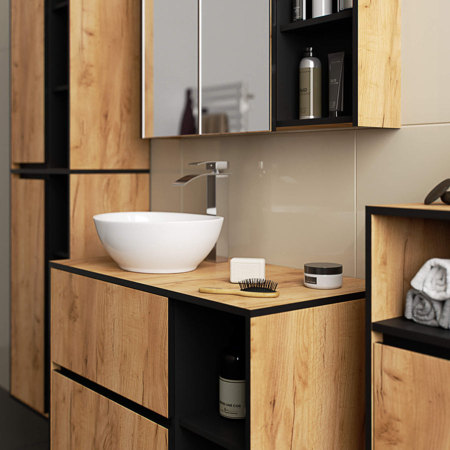 Badezimmer Set – 4 Teile – VAMI – Modernes Hängeset mit stilvollem Stauraum