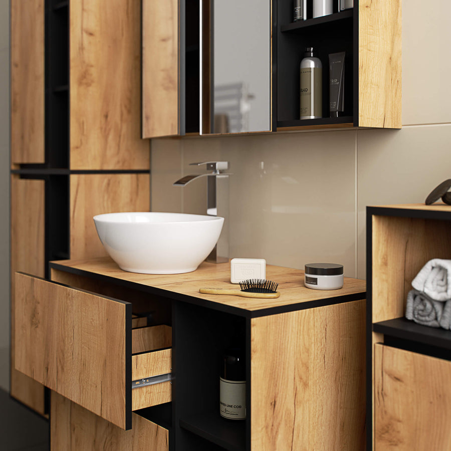 Badezimmer Set – 4 Teile – VAMI – Modernes Hängeset mit stilvollem Stauraum