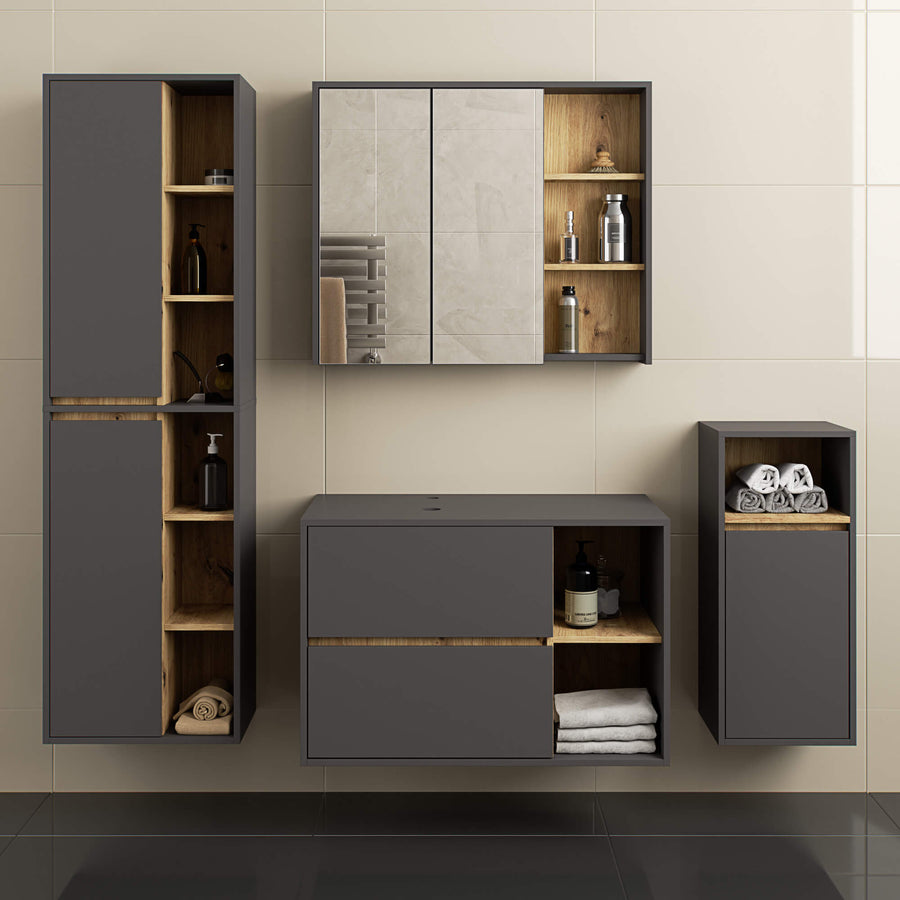 Badezimmer Set – 4 Teile – VAMI – Modernes Hängeset mit stilvollem Stauraum